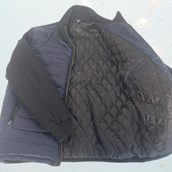 Men's Navy & Black Puffer Quilted Jacket in Large size - Picture 3 of 7